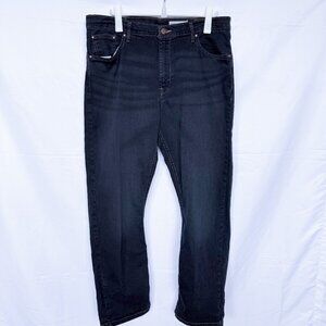 Wrangler Straight Fit Dark Wash Blue Denim Jeans